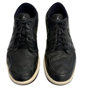 Nike Air Jordan 1 Low Golf Shoe Black Croc Print Leather DD9315-003 Men's Size13